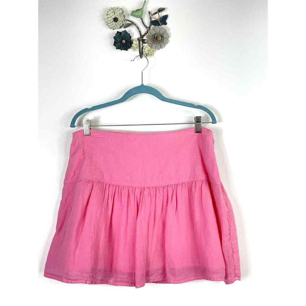 Vineyard Vines Linen Mini Skirt Pink Size 10 Fully Lined Side Zip